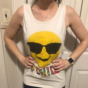 Smiley Face #Chill White Tank Top